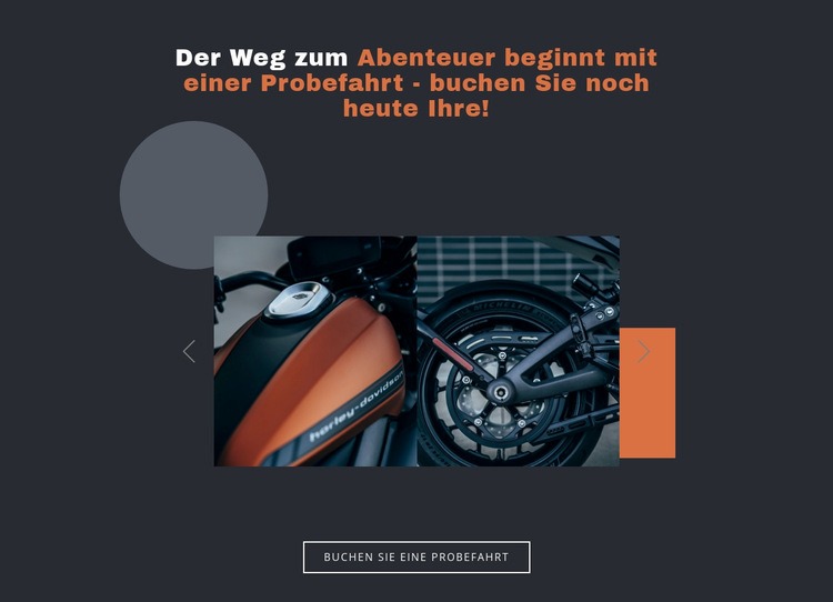 Motorräder und Autos HTML5-Vorlage