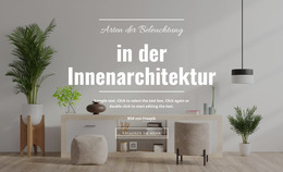 Beleuchtung Im Modernen Innenraum Design-Website-Vorlage