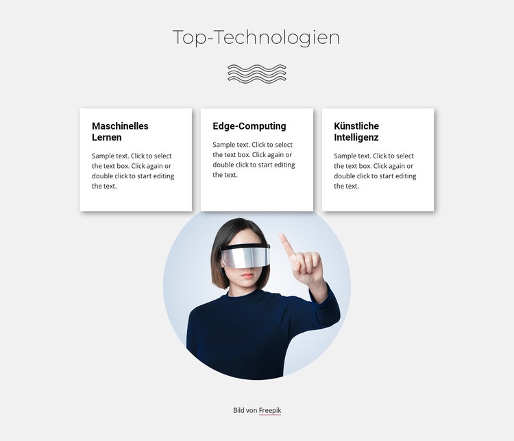 Top-Technologien Landing Page