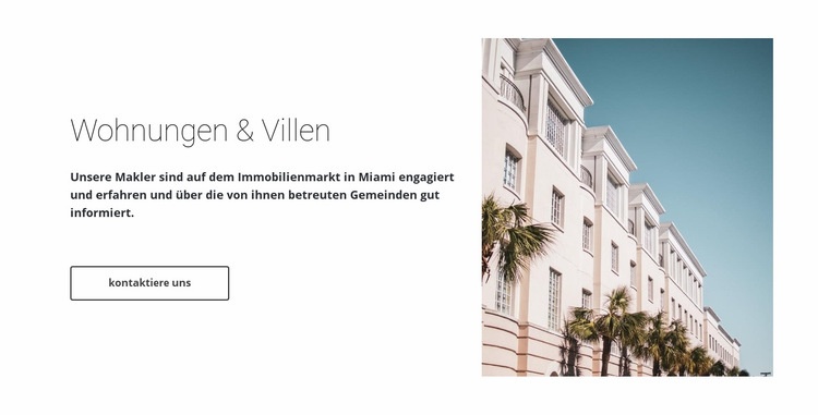 Wohnungen und Villen Landing Page