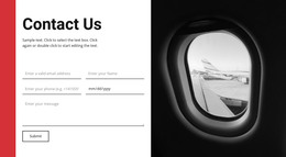 Page HTML For Contact Form For Travel Agency