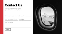 Contact Form For Travel Agency Html5 Responsive Template