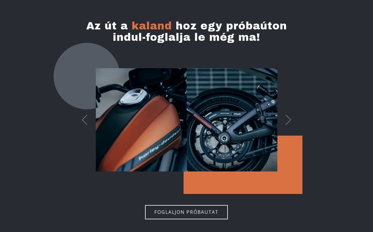 Motorkerékpárok és autók HTML Sablon