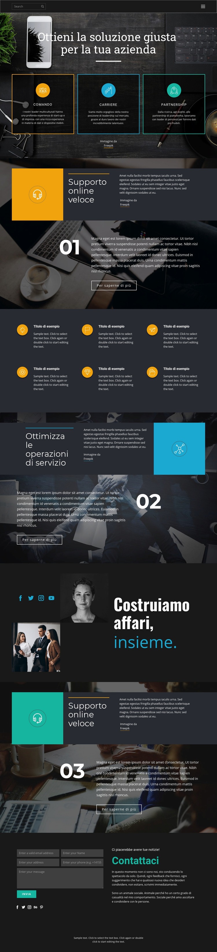 Soluzioni giuste per il business Mockup del sito web