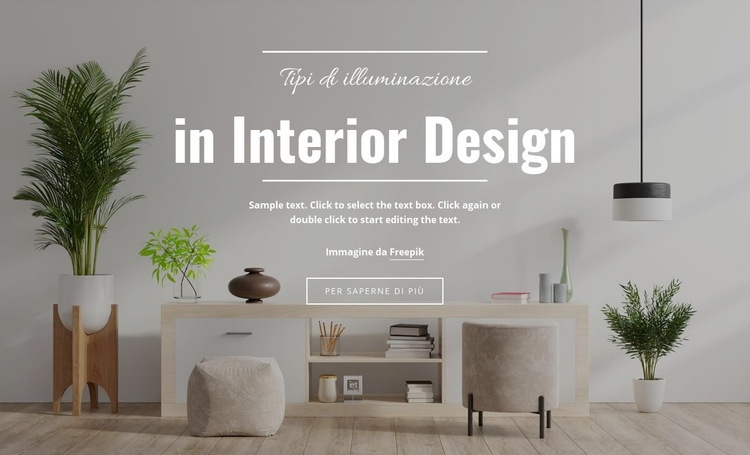 Illuminazione in interni moderni Mockup del sito web