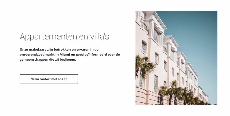 Appartementen en villa's Bestemmingspagina