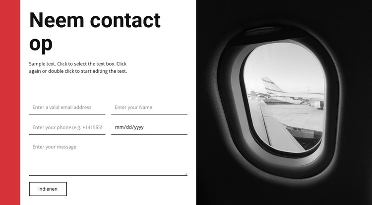 Contactformulier voor reisbureau CSS-sjabloon