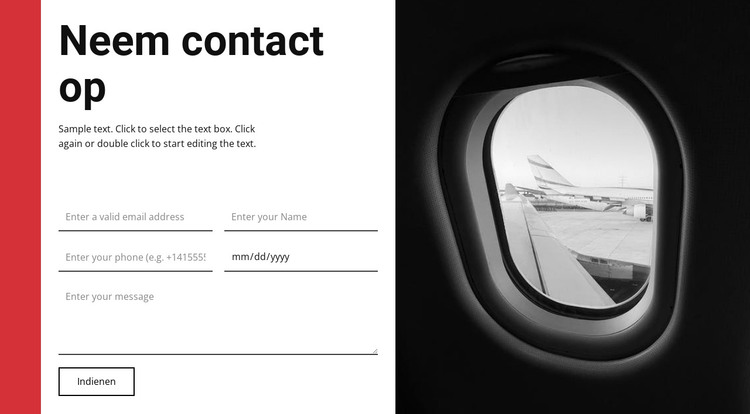 Contactformulier voor reisbureau HTML-sjabloon