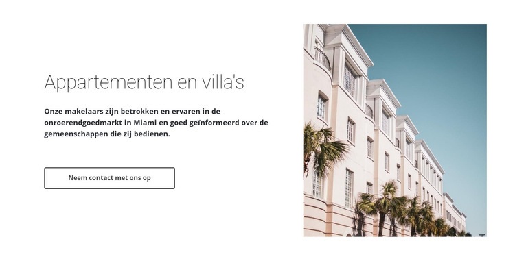 Appartementen en villa's Website mockup