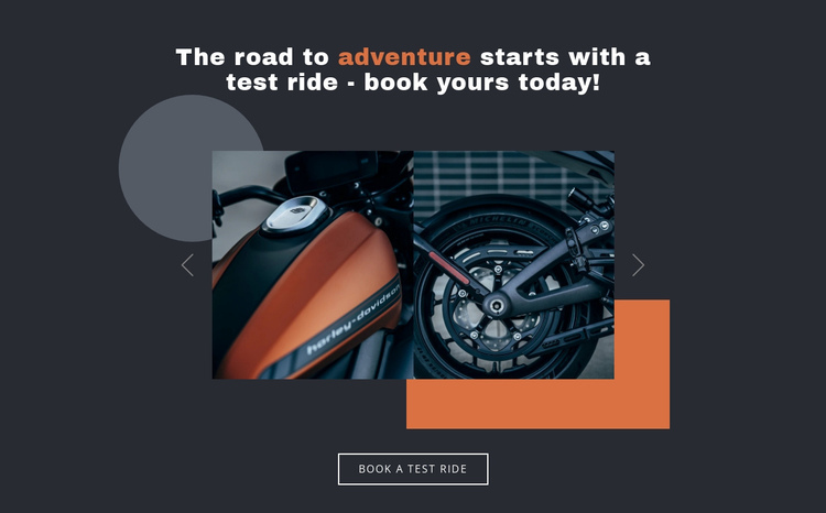 Motorcycles and cars One Page Template