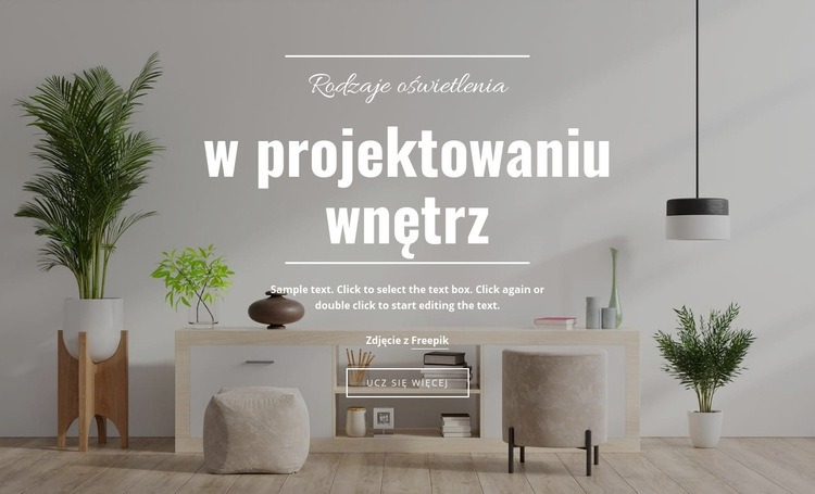 Oświetlenie w nowoczesnym wnętrzu Kreator witryn internetowych HTML