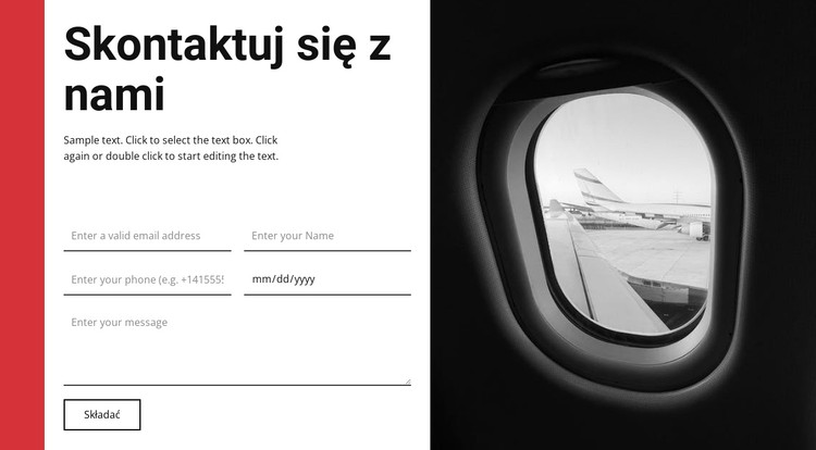 Formularz kontaktowy dla biura podróży Szablon CSS