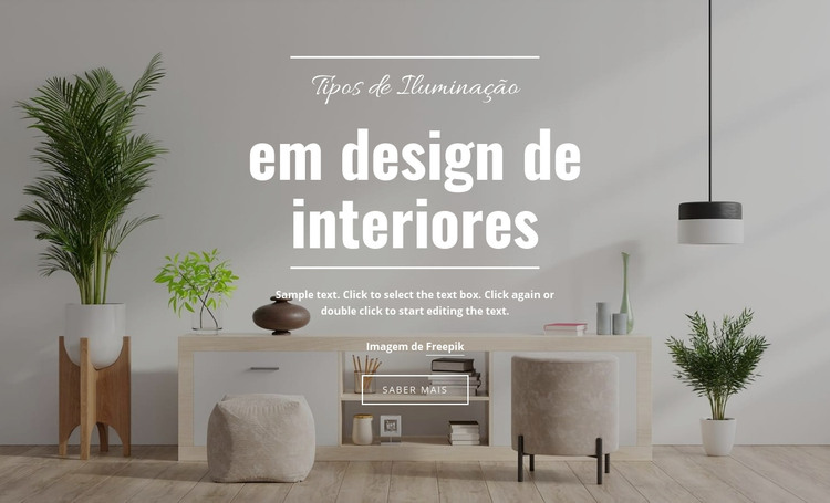 Iluminação em Interior Moderno Modelo HTML