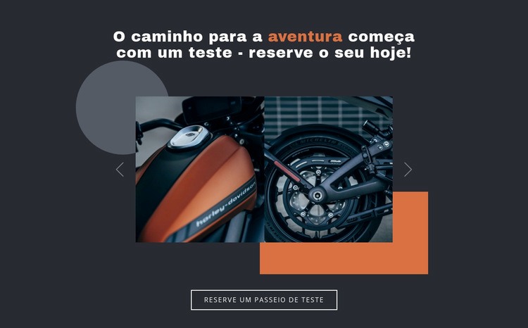 Motos e carros Modelo HTML5