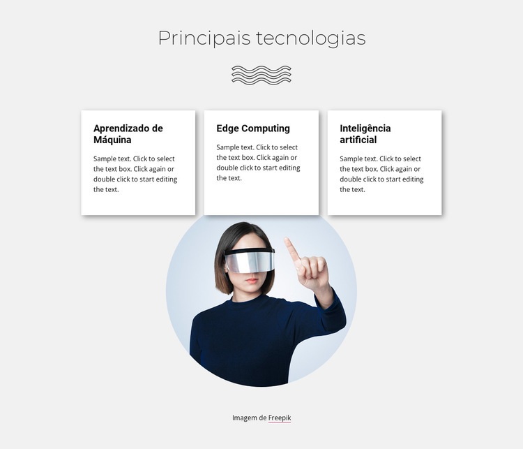 Principais tecnologias Modelo de uma página