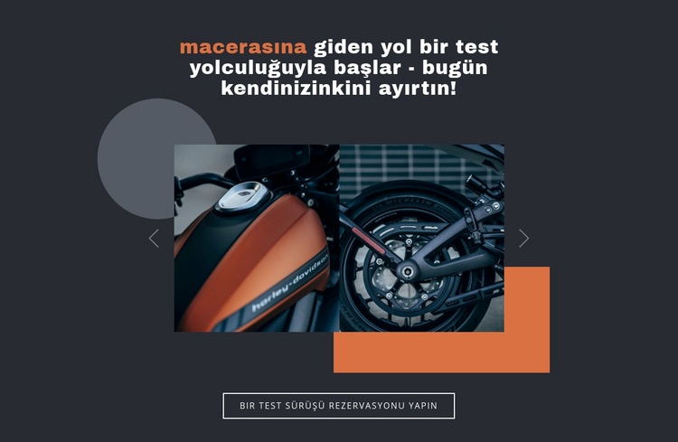 Motosikletler ve arabalar Html Web Sitesi Oluşturucu