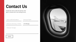 Website Design For Contact Form For Travel Agency