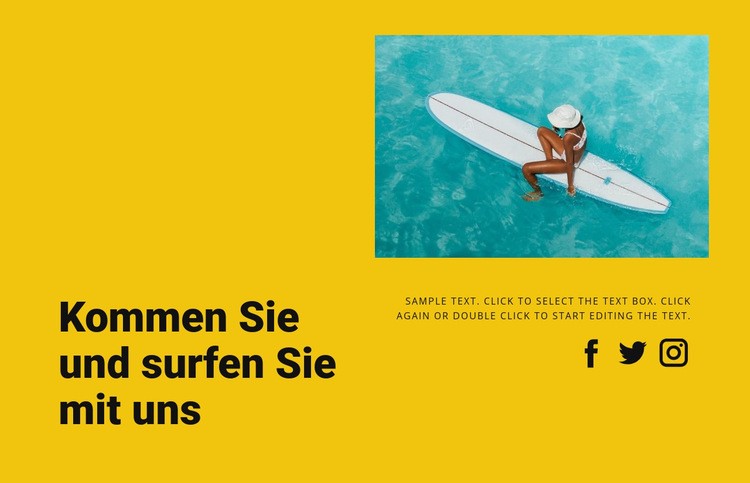 Komm surfe mit uns HTML-Vorlage