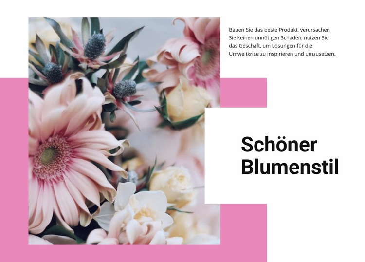 Schöner Blumenstil Landing Page