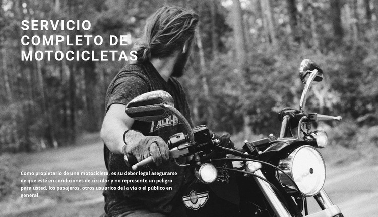 Servicio para tu motocicleta Maqueta de sitio web