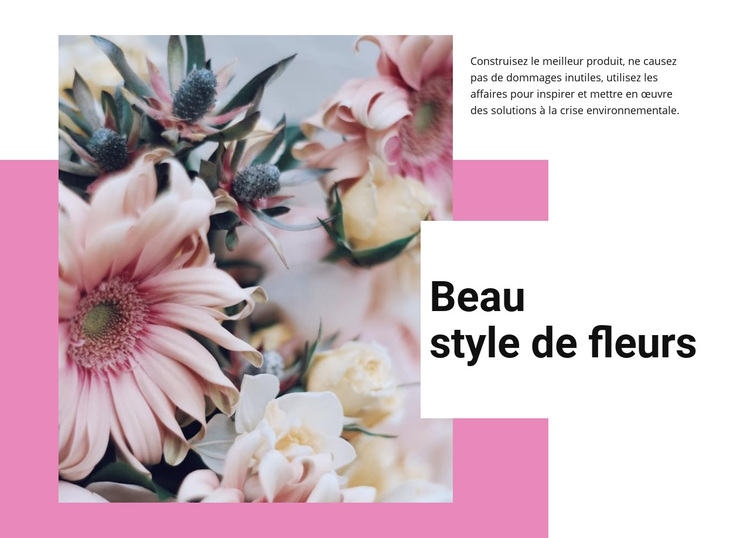 Style de belles fleurs Thème WordPress
