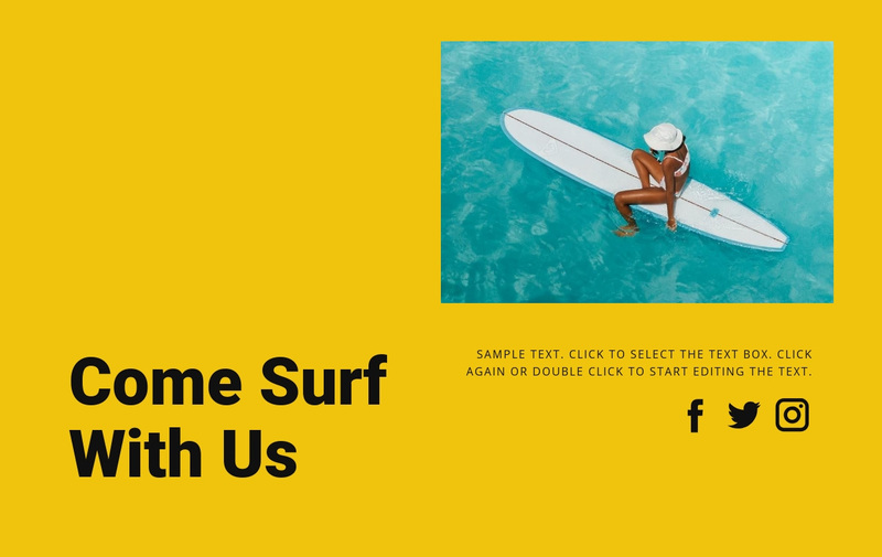 Come surf with us  Squarespace Template Alternative