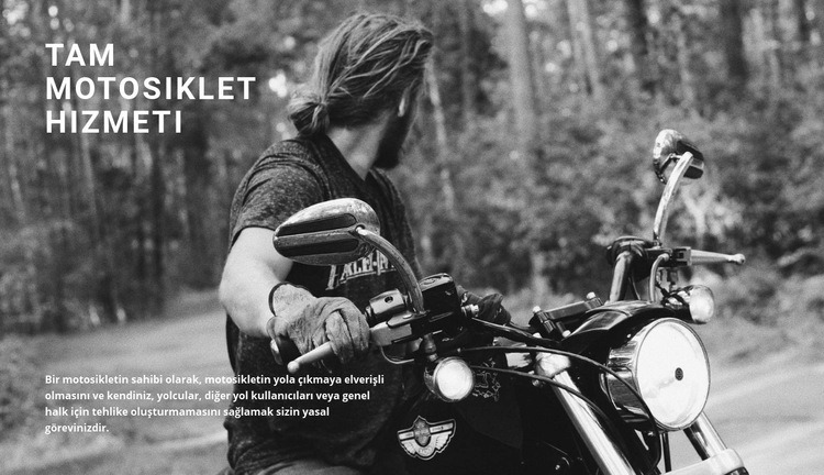 Motosikletiniz için servis Bir Sayfa Şablonu