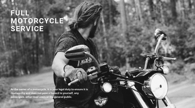 Service for your motorcycle Web Page Design
