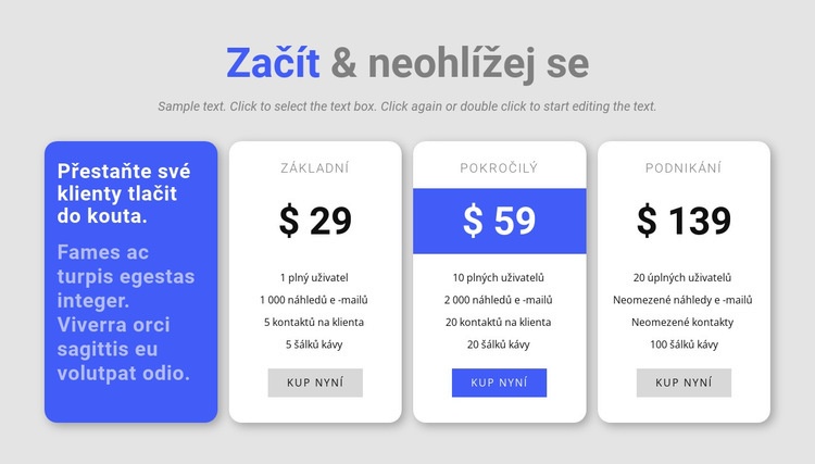  Začněte s námi projekt Šablona HTML