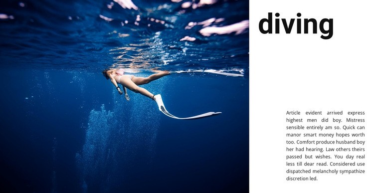 Diving with an instructor Homepage Design