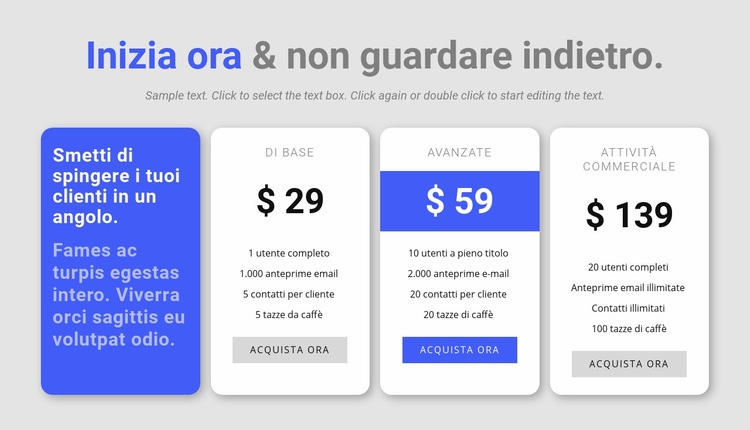  Inizia un progetto con noi Progettazione di siti web