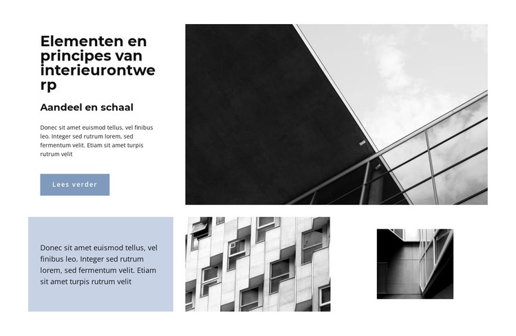 Europese designelementen Website mockup