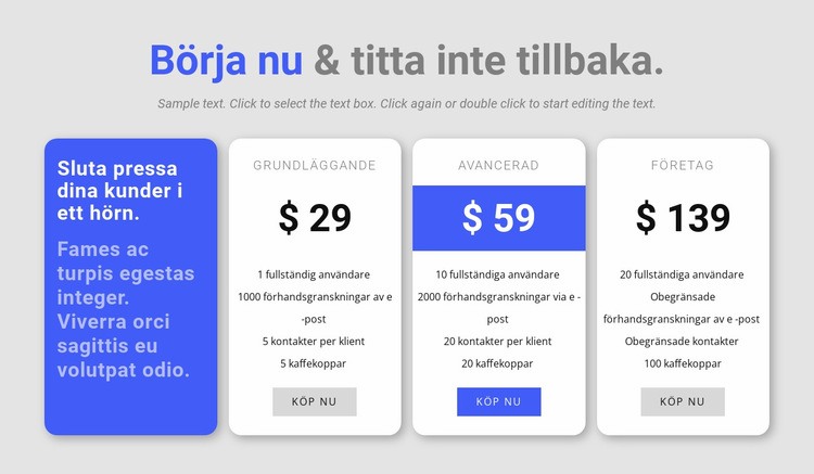  Starta ett projekt med oss CSS -mall