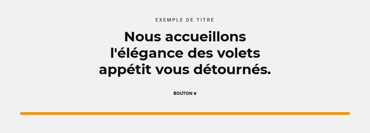 Titre et bouton Conception de site Web