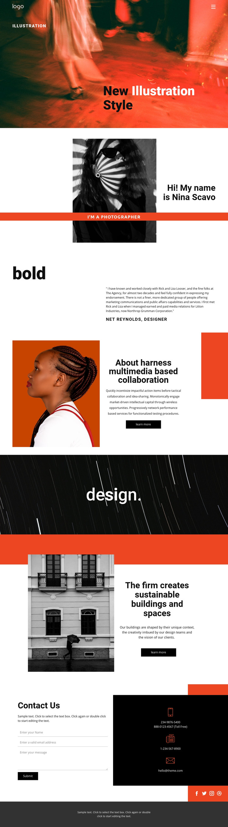 Illustration styles for art  Homepage Design