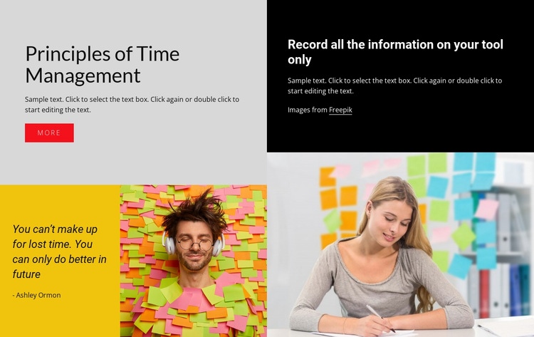 Time management ideas Homepage Design