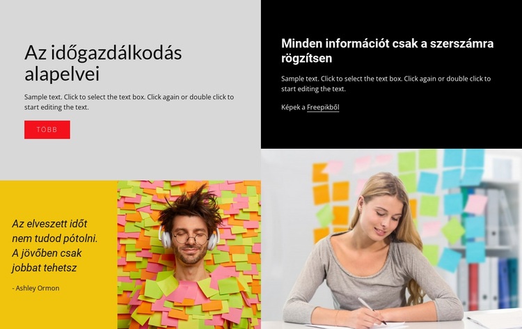 Időgazdálkodási ötletek Weboldal tervezés