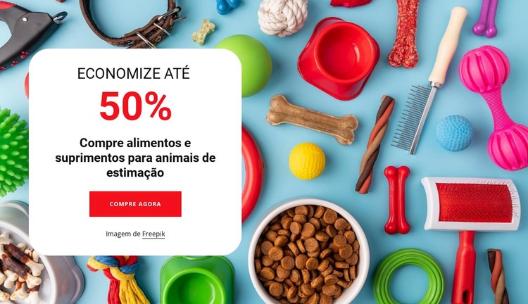 Produtos clássicos para animais de estimação Design do site