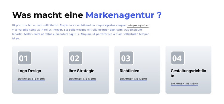 Branding und Digital Agency Website Builder-Vorlagen