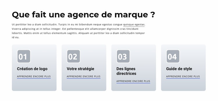 Agence de marque et numérique Modèles de constructeur de sites Web