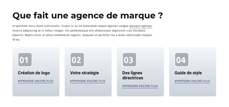 Agence de marque et numérique Maquette de site Web