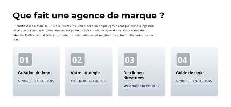 Agence de marque et numérique Page de destination