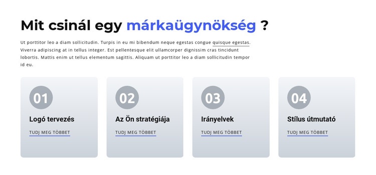 Márkaépítési és digitális ügynökség WordPress Téma