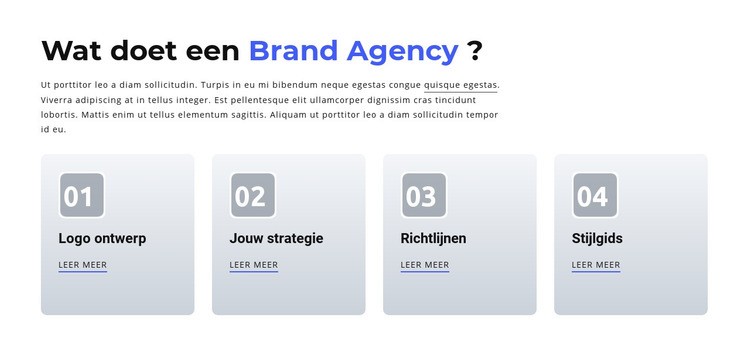 Branding en digitaal bureau Bestemmingspagina