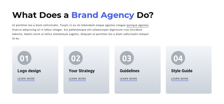Branding och Digital Agency Html webbplatsbyggare