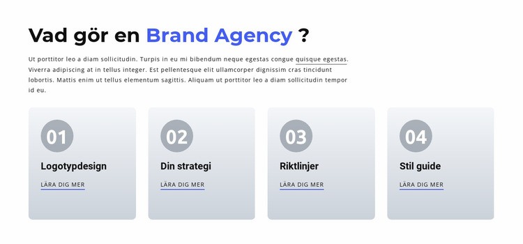 Branding och Digital Agency Webbplats mall