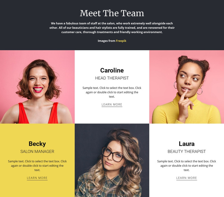 Amazing fashion team Homepage Design