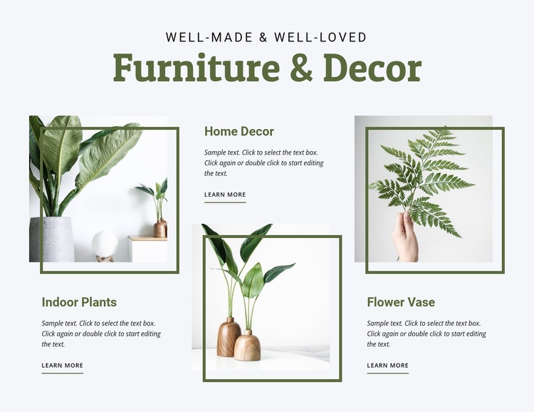 Bútor és dekoráció Html Weboldal készítő