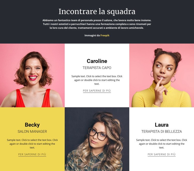 Fantastico team di moda Modelli di Website Builder