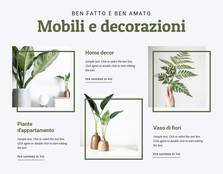 Mobili per interni Mockup del sito web